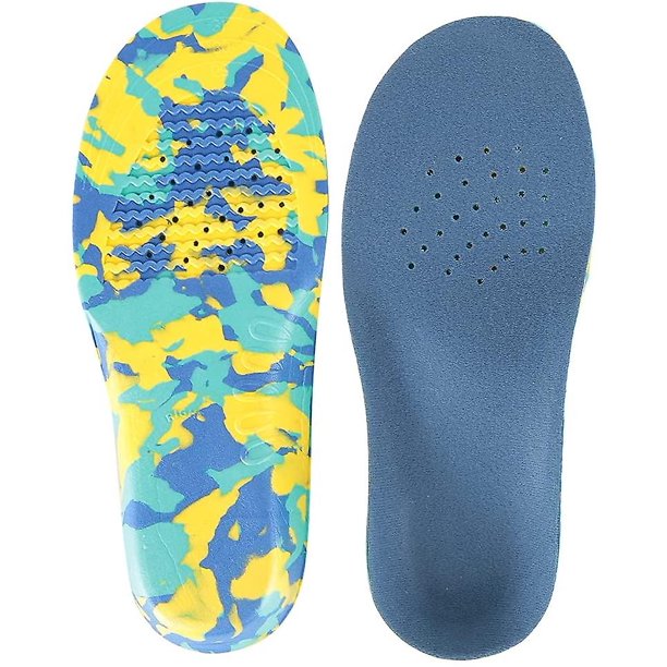 Zapatos para niños Inserciones Pelusa Pies planos Soporte para el arco Dolor correctivo Revive Zapatos Cojín Plantillas ortopédicas para niños (xxl 35 ~ 37-blue). Afortunado Sencillez