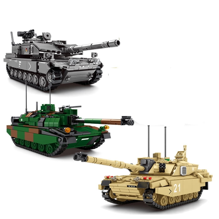 Tank model DIY assembled small particle toy challenger tank