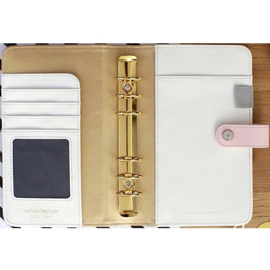 Color Crush A2 Faux Leather Personal Planner 6Ring Binder, Blush and