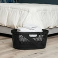 thumbnail image 3 of Mind Reader 40L Laundry Basket, Clothes Hamper, Lid, Ventilated, Plastic, 23"L x 14.5"W x 10.5"H, Set of 2, Black, 3 of 9