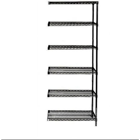 

12 Deep x 48 Wide x 63 High 6 Tier Black Add-On Shelving Unit