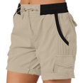 thumbnail image 4 of RYRJJ Women's Cargo Shorts Multi Pockets Casual Summer High Waisted Casual Shorts for Women Trendy Summer Outdoor Hiking Shorts(Khaki,XXL), 4 of 8