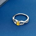 thumbnail image 4 of Gem Stone King 925 Sterling Silver Citrine Engagement Ring for Women (0.40 Cttw, Oval 6X4MM, Gemstone Birthstone, Available in Size 5, 6, 7, 8, 9), 4 of 4