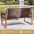 thumbnail image 2 of Gymax 2 Pieces Patio PE Wicker Furniture Set Outdoor Acacia Wood Loveseat for Porch, 2 of 7
