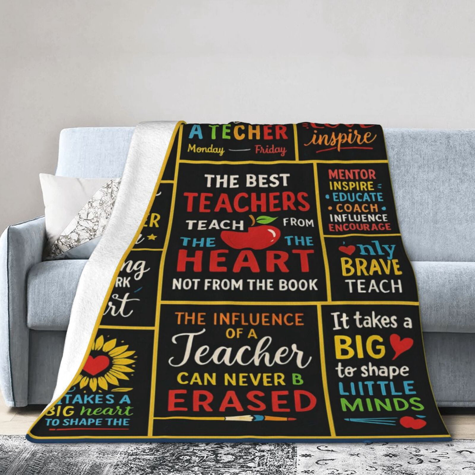 Best Teacher Gifts for Women Men, Unique Teacher Appreciation Gifts, Teachers Blanket, Teacher Birthday Gifts for Women Men, Teachers Christmas Valentines Day Throw Blanket 60x50