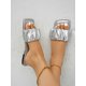 thumbnail image 2 of Fashionable Outdoors Flat Slippers for Women, Ruched Plain Artificial Leather Open Toe Slide Sandals, 2 of 4