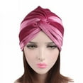 thumbnail image 6 of Sunjoy Tech Stretch Turbans Chemo Cap Twisted Pleated Headwraps Head Beanies Head Wrap Headwear Head Coverings for Women Girls Sleeping Head Accessories, 6 of 7