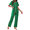 Christmas Green Candy Canes, variant on Women's Pajama Sets Button Down Loungewear Short Sleeve Sleepwear 2 Piece Pants Pjs Set with Pockets