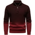 thumbnail image 2 of ChaoLingNeng Mens Quarter Zip Sweater with Collar Cable Knit Turtleneck Neck Pullover Sweaters Classic Casual Polo Sweater, 2 of 4
