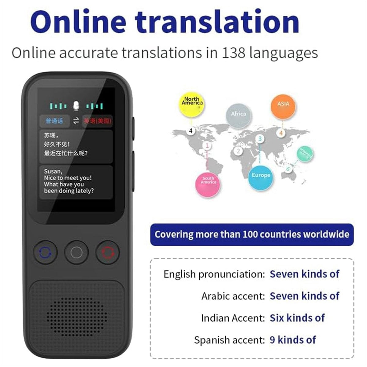 Language Translator Device, Instant Offline Language Translator Device Support 138 Languages, Voice Translator Offline