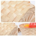 thumbnail image 3 of UNTERING Hand Basket Firm And Stylish Handwoven Round Bamboo Weaving Basket Handwoven Natural Fiber Basket For Shopping Picnic And Storage, 3 of 7