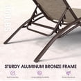 thumbnail image 6 of PURPLE LEAF Outdoor Oversized Chaise Lounge Chair Set of 3 Patio Pool Lounger Bronze Aluminum Chairs with Side Table Adjustable Tanning Recliner for Outside Backyard Yard Deck Beach Ivory Granite, 6 of 9