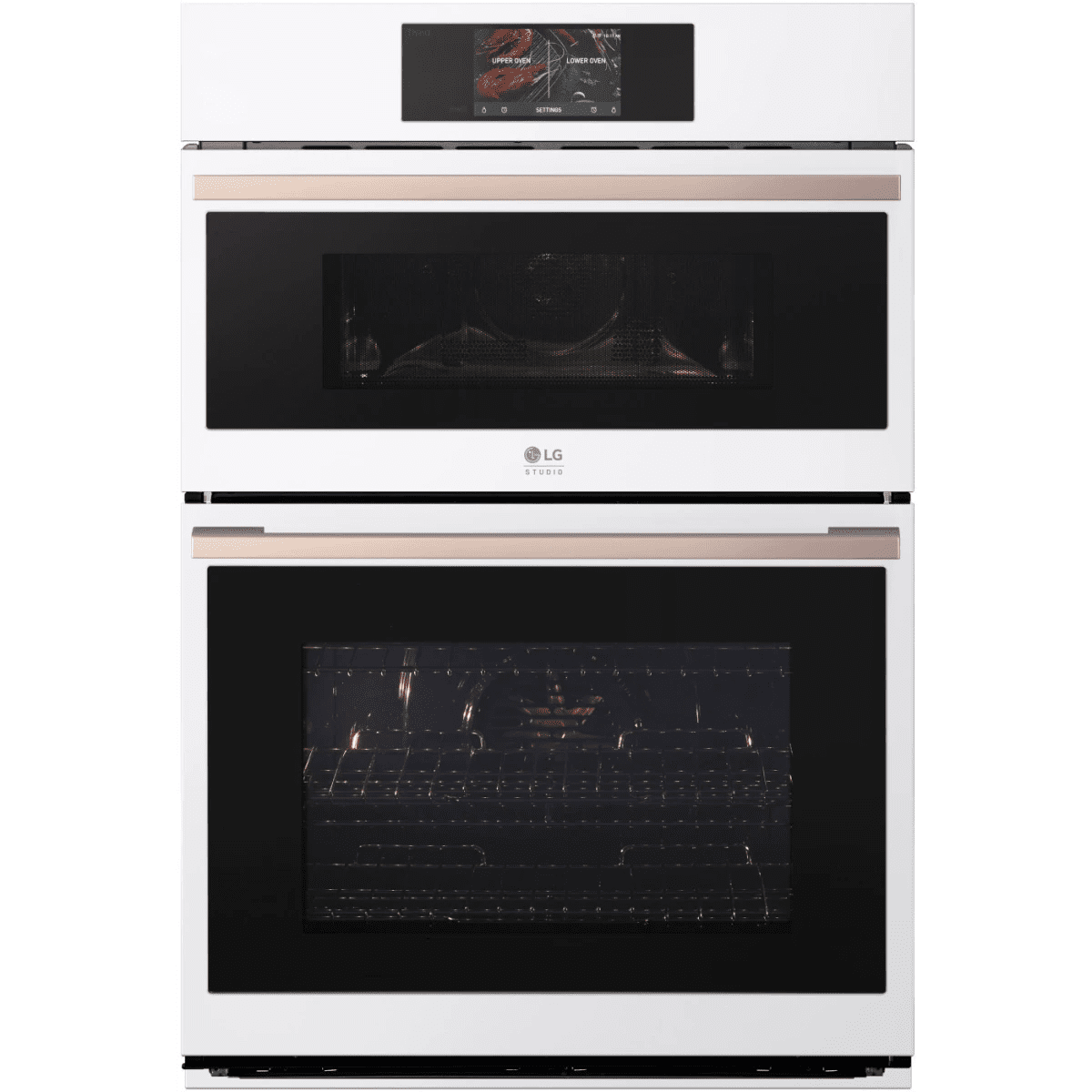 LG 30" Essence White Smart Combination Wall Oven, 6.4 cu. ft. Total Capacity with TurboCook Speed Oven, Air Fry & True Convection – WCES6428N