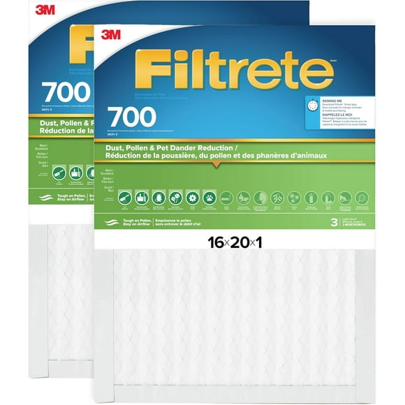 shiyou-16x20x1 AC Furnace Air Filter, MPR 700, MERV 8, Tough on Pollen, Easy on Airflow, 3-Month Pleated 1-Inch Electrostatic Air Cleaning Filter, 2-Pack (Actual Size 15.68 x 19.68 x 0.78 in)