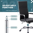 thumbnail image 6 of VICTONE Ribbed Office Chair High Back PU Leather Executive Conference Chair Adjustable Swivel Chair (Black), 6 of 7