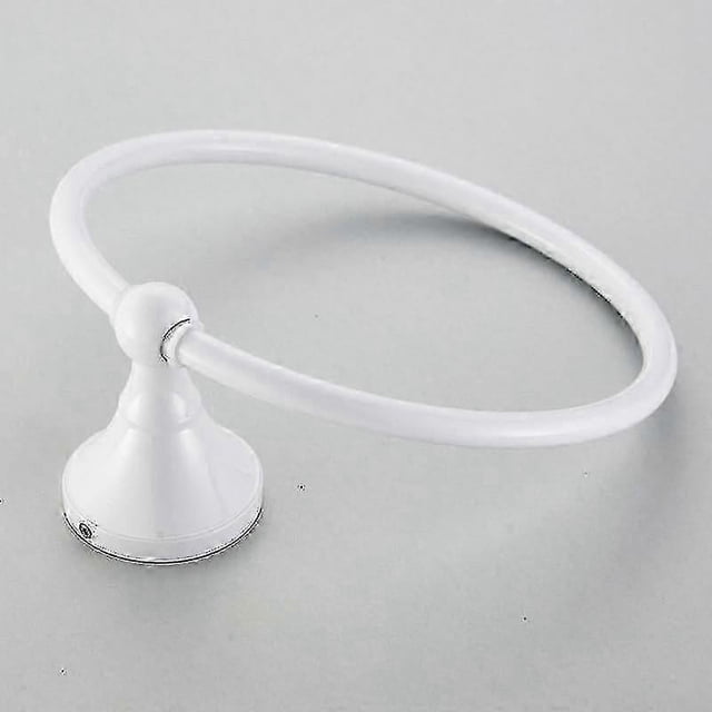 Towel racks holders towel holder wc bathroom bath towel hanger round white ring wall mount brass holders hand towel