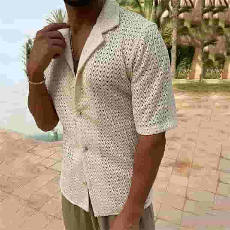 Casual Solid Hollowed Out Turndown Collar Tops Casual Solid Hollowed Out Turndown Collar Tops