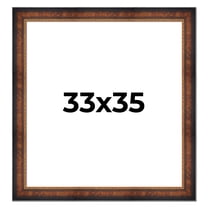 33x35 Frame Brown Walnut Gold Ornate Trim Solid Wood Plein Air Picture Frame | 3 Inch Moulding