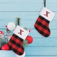 thumbnail image 5 of Boovnll 26 Letters Christmas Stockings, 8" Mini Plaid Personalized Pendant Christmas Stocking White Cuff for Holiday Fireplace Xmas Tree Party Decor Ornaments Gifts, Christmas Decorations, 5 of 6