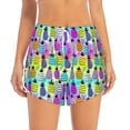thumbnail image 2 of Picia Graffiti Pineapples Pattern Women's 2 in 1 Athletic Running Shorts High Waisted Workout Casual Gym Sweat Shorts with Comfy Liner Zipper Pockets-Medium, 2 of 9