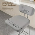 thumbnail image 3 of Solfway Counter Height Bar Stools Set of 4, 26" Gray Bar Stools with Back and Metal Legs, Fabric Kitchen Counter Stools with Footrest and Wide Seat, Bar Chairs for Kitchen Island, 3 of 7