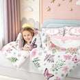 thumbnail image 3 of meiyoeat Floral Butterfly R Initial Pink Full Size Comforter Sets, Flower Monogram Initial Bedding Comforter Set for Girls, Pink Reversible, 3-Piece, 1 Comforter and 2 Pillowcases, 3 of 6