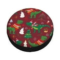 thumbnail image 3 of Bingfone Dinosaur Christmas Happy New Year Spare Tire Cover Weatherproof Universal Wheel Protectors For Rv Camper Travel Trailer Suv Truck 14 Inch, 3 of 9