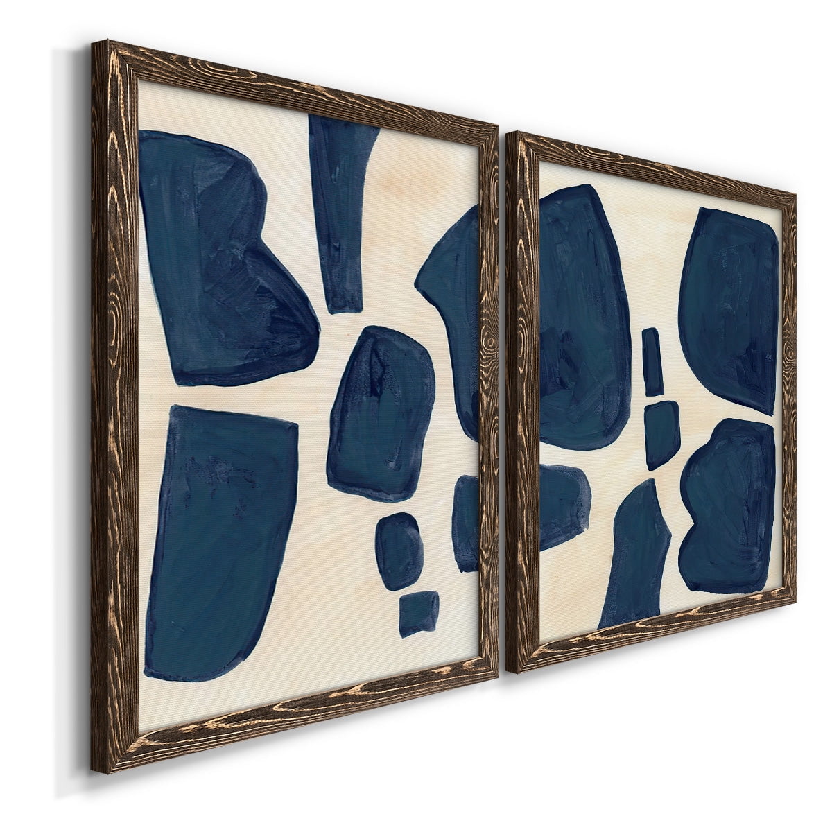 Blue Pieces I - Premium Framed Canvas 2 Piece Set - Ready to Hang