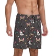 thumbnail image 2 of Honeii French Bulldogs Print Men's Pajama Sleepwear Shorts - a comfy pajama bottom and lounge short for Relaxed Home Wear-4X-Large, 2 of 6