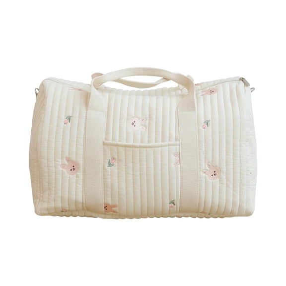 AOMRCOL Quilted Duffle Bag for Women Large Capacity Weekender Travel Bag Cute Floral Cotton Diaper Tote Bag Mommy Hospital Maternity Nurse Handbag Lightweight Nappy Changing Bag