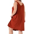 thumbnail image 4 of DARING DIVA Women's Plus Size Sleeveless Pleated Scoop Neck Nightgown 1X Red, 4 of 6