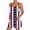 Red, variant on Womens Independence Day Suspender Jumpsuits Overalls Wide Leg Casual Printed Outfits Rompers Jumpers Sleeveless Straps With Pockets