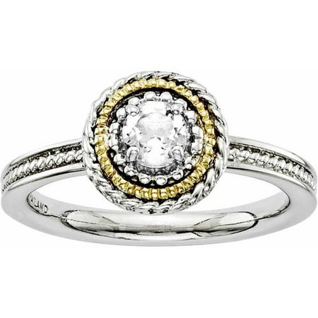 Sterling Silver & 14k Stackable Expressions White Topaz Ring