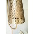 thumbnail image 3 of Double Antique Brass Wall Lamp With Perforated Metal Shade, 3 of 3