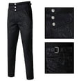 thumbnail image 3 of Mens Pants with Elastic Waist Mens Gothic Style Pants Button Retro Stage Performance Style Medieval Clothing Pants Elastic Waist Pants for Men Elastic Waist Pants Men, 3 of 5
