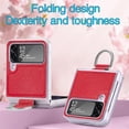 thumbnail image 6 of Case for Galaxy Z Flip 4 5G 2022 Cover,  Slim TPU Frame Back Cover Protective Phone Case for Galaxy Z Flip 4 5G 2022, with Ring, Red, 6 of 13