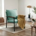 thumbnail image 6 of MBBMW Modern Accent Chair, Linen Upholstered Living Room Chair, Metal frame Arm Chair for Bedroom,Small Space and Office, Blue, 6 of 6