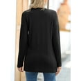 thumbnail image 6 of JWD Women's Cardigan Fashion Long Sleeved Slim Fit Comfortable Ribbed Knitted Lightweight Sweater With Pockets Casual Cardigan Black S, 6 of 9