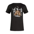 thumbnail image 3 of Way to Celebrate Women's Halloween Skeleton Dance Off Tee, Sizes S-3XL, 3 of 5