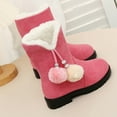 thumbnail image 6 of breaise Girls Winter Boots Mid-Calf Bowknot Booties Kids Lightweight Warm Plush Soft Velvet Girls Fancy Boots, 6 of 9
