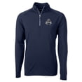 thumbnail image 2 of Men's Cutter & Buck Navy Utah State Aggies Adapt Eco Knit Stretch Recycled Big & Tall Quarter-Zip Pullover Top, 2 of 3