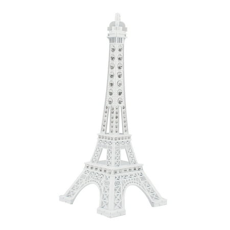 Uxcell Clear Rhinestone Decor Mini Eiffel Tower Figurine Statue Model Ornament White 7'