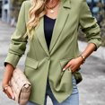 thumbnail image 1 of Chaqueta de trabajo de oficina elegante de color liso informal con bolsillo con solapa cuello vuelto dobladillo dividido en la espalda chaqueta de traje de manga larga para ANGGREK Otros, 1 of 7