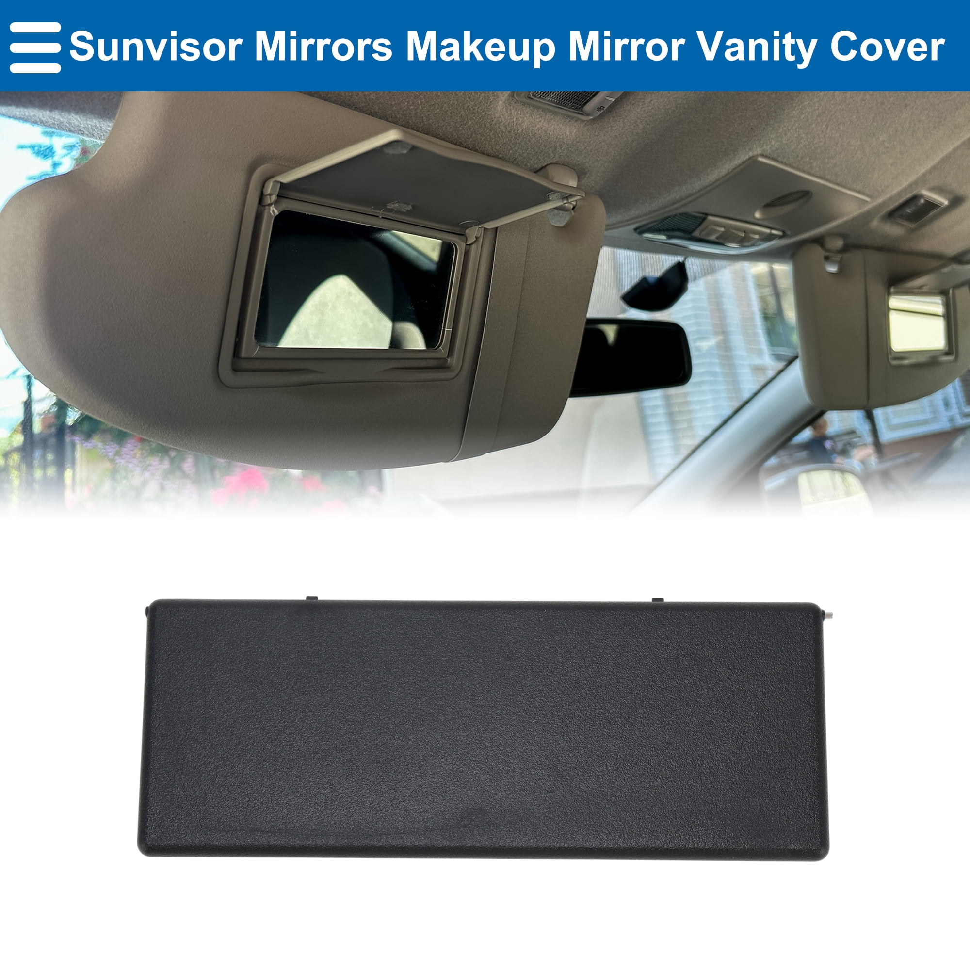 Unique Bargains Sun Visor Mirror Cover for Buick Envision Regal Lacrosse Excelle Black