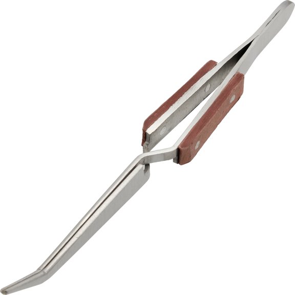 Fiber Grip Soldering Cross Locking Curved Tweezers