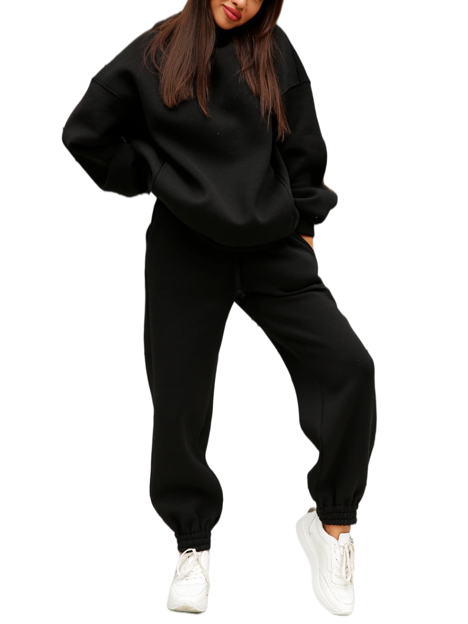 Niuer Women Casual Sweatsuit Pullover Hoodie Sweatpants 2 Piece Set Sport  Outfits Jogger Set - Walmart.com