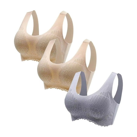 Bigersell Bras for Women Plus Size Cami Bras for Women Ladies Sports Bras Wire-Free Bra Style B46 Running Sports Bras for Women Seamless Bra Feature Bra And Panty Set Hook & Eye Bra Closure   Gray XXL