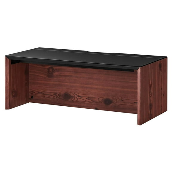 Wall Mount Computer Work Desk, Black Cherry, Melamine Wood , Home Office Business, Modern Contemporary HB34527