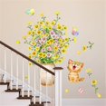 thumbnail image 4 of Yellow Daisy Cute Kitten Wall Stickers, sacinora Cartoon Cat Flower Wall Decals Removable Vinyl Peel and Stick for Living Room Children's Room Bedroom, 4 of 4