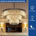 thumbnail image 3 of Uforic 20" Black Crystal Chandeliers, 9-Light Ceiling Fixture, 3-Tier K9 Crystal Pendant Light for Dining Room, Kitchen Island, and Living Room, 3 of 5